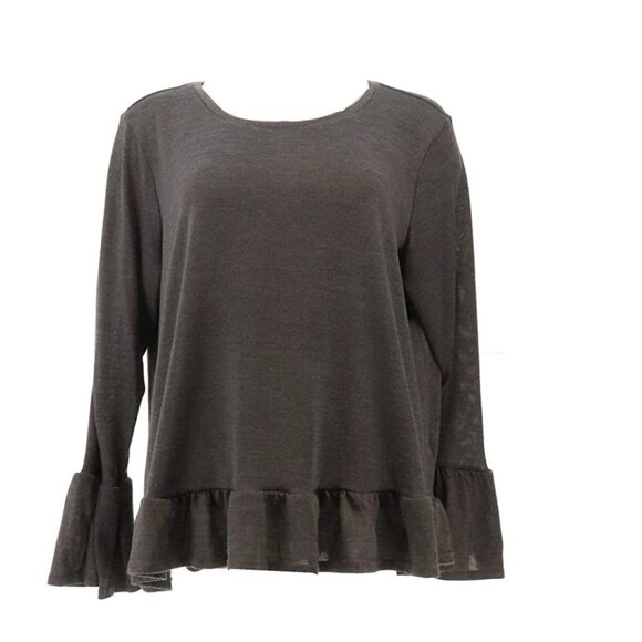 DG2 Diane Gilman Ruffle Hem Top 631-583 - Picture 2 of 5